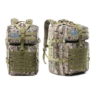 Large Capacity 3P Tactical Backpack Off-road Hiking Camping Riding Rucksack Waterproof Oxford Cloth Molle System Hunting Bags