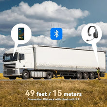 Bluetooth 5.2 Headset Trucker Bluetooth Headset with AI Noise Cancelling Mic for Remote Work Online Meeting and Business Travel