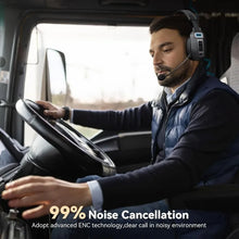 Bluetooth 5.2 Headset Trucker Bluetooth Headset with AI Noise Cancelling Mic for Remote Work Online Meeting and Business Travel