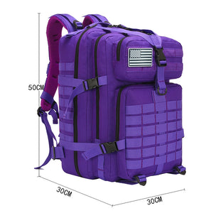 Large Capacity 3P Tactical Backpack Off-road Hiking Camping Riding Rucksack Waterproof Oxford Cloth Molle System Hunting Bags