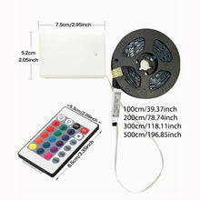 LED strip light 3AA battery with USB socket 5V 5050 SMD flexible color strip lamp, suitable for room vanity, computer