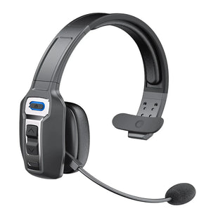 Bluetooth 5.2 Headset Trucker Bluetooth Headset with AI Noise Cancelling Mic for Remote Work Online Meeting and Business Travel