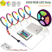 LED strip light 3AA battery with USB socket 5V 5050 SMD flexible color strip lamp, suitable for room vanity, computer