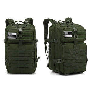 Large Capacity 3P Tactical Backpack Off-road Hiking Camping Riding Rucksack Waterproof Oxford Cloth Molle System Hunting Bags