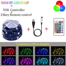 LED strip light 3AA battery with USB socket 5V 5050 SMD flexible color strip lamp, suitable for room vanity, computer