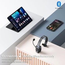 Bluetooth 5.2 Headset Trucker Bluetooth Headset with AI Noise Cancelling Mic for Remote Work Online Meeting and Business Travel